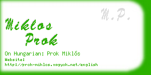miklos prok business card